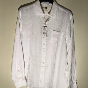 BLACK BROWN 1826 LINEN LONG SLEEVE SHIRT